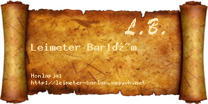 Leimeter Barlám névjegykártya